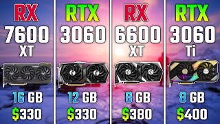 RX 7600 XT vs RTX 3060 vs RX 6600 XT vs RTX 3060 Ti  Test in 7 Games [upl. by Grier]