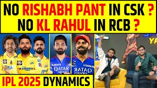 🔴IPL 2025 AUCTION DYNAMICS NO RISHABH PANT IN CSK KL RAHUL IN RCB [upl. by Anabahs]