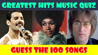 Guess the Song  Greatest Hits Music Quiz  100 Songs [upl. by Airak]