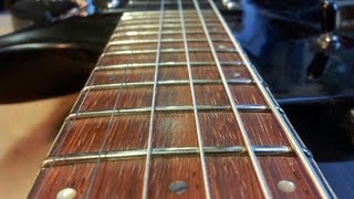 Levelling Crowning and Dressing the Frets of a Worn PRS Guitar Fretboard [upl. by Pamela]