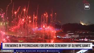 Fireworks in Pyeongchang for opening ceremony of Olympic Games [upl. by Anwahs]