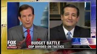 Sen Ted Cruz on Defunding Obamacare with Chris Wallace on Fox News Sunday [upl. by Yllod560]