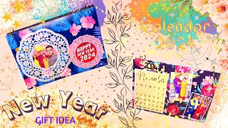 Calendar 2024  New Year Gift Idea  Desk Calendar Tutorial  Desk Calendar Making  Handmade Gift [upl. by Pyne]