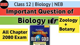 Important Question of Biology Class 12  Not Passing Biology  NEB 20802081  Learn with mitra [upl. by Ahset677]