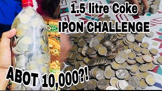 10 peso coin ipon challenge 15 litre Coke bottle ipon barya challenge iponchallenge barya [upl. by Alisan]