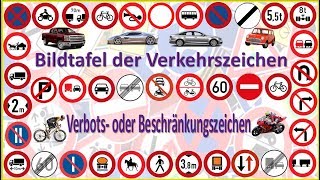 Bildtafel der Verkehrszeichen  Verbots oder Beschränkungszeichen [upl. by Kceb]