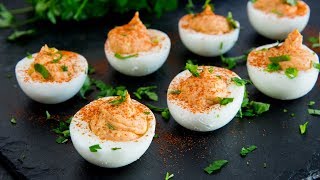 DELICIOUS Deviled Eggs Recipe with Indian inspired tasty flavours [upl. by Arrotal]