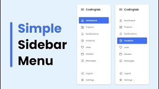 How to make Sidebar Menu in HTML CSS amp JavaScript  Side Navigation Menu Bar [upl. by Elleunamme]