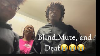 BLINDMUTEAND DEAF CHALLENGE ft his little sister [upl. by Murrah]