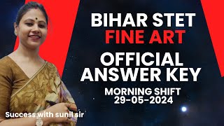 Bihar STET fine art paper 2024 morning sift answer key Bihar STET official answer key [upl. by Eceinhoj438]