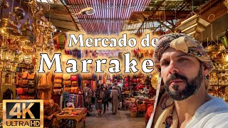 O que fazer em Marrakech 🇲🇦👳🏽‍♂️ Mercado Souk Semmarine  Medina Walk Tour 4K  60fps [upl. by Ivanah]