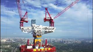 Luffing tower crane on slewing platform [upl. by Eleph450]