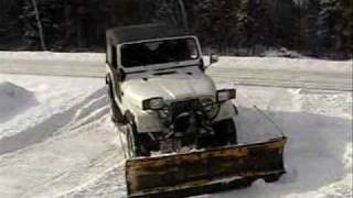 Jeep CJ Plowing Snow 2 [upl. by Atirahc]