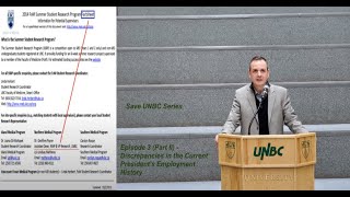 Save UNBC 03 Part II  Discrepancies in the Current Presidents Employment History [upl. by Kilian]