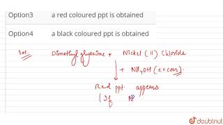 When dimethyl glyoxime solution is added to an aqueous solution of nickel II chloride [upl. by Itsyrc]