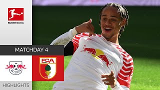 Xavi Show  RB Leipzig  FC Augsburg 30  Highlights  Matchday 4 – Bundesliga 202324 [upl. by Accem]