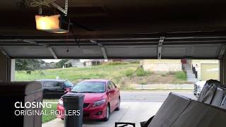 Noisy Garage Door  Roller Replacement  Before amp After [upl. by Dulcine863]