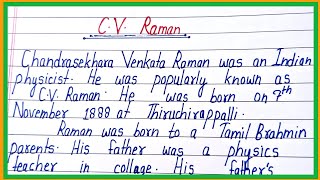 essay on CVRaman in englishChandrashekhar venkataraman par nibandhparagraph on CVRaman in engl [upl. by Keever203]