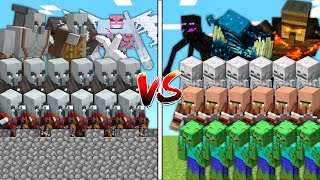 PILLAGER CASTLE vs MINECRAFT in Mob Battle [upl. by Rainah]