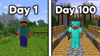 I Spent 100 Days In Old Minecraft [upl. by Yrrej]