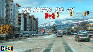 Driving Kelowna BC Canada 4K HDR  After Snow Storm 2024 [upl. by Moritz503]