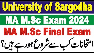 MA MSc Exam UOS 2024  MA MSc Admission UOS 2024  MA MSc Date Sheet and Exams UOS 2024 [upl. by Fuller507]