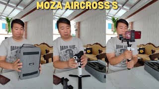 UNBOX AND SET UP THIS MOZA AIRCROSS S GIMBAL [upl. by Doll332]