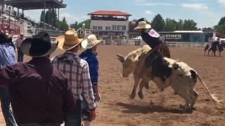 Cheyenne Frontier Days Bull Ride in Slo Mo [upl. by Sugirdor]