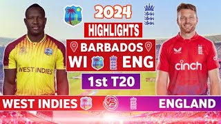 WI vs ENG • 1st T20I • England tour of West Indies 2024  HIGHLIGHTS [upl. by Malti]