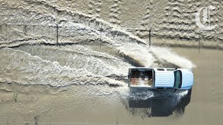 Drone footage shows Northern California flooding [upl. by Ynohtn]