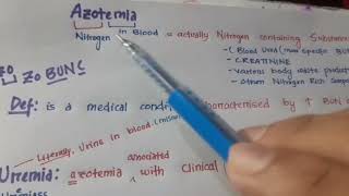 Azotemia and Uremia Basic Difference [upl. by Apollo220]