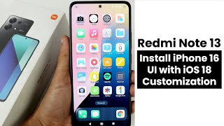 Install iPhone 16 UI In Redmi Note 13  iOS Customization [upl. by Zephaniah318]