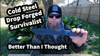 Cold Steel Drop Forged Survivalist Knife Test and Review Does it Survive [upl. by Llerref257]