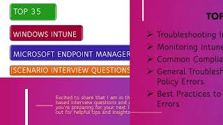 Troubleshooting Based Intune Interview Questions and Answers  Microsoft Intune [upl. by Voletta]