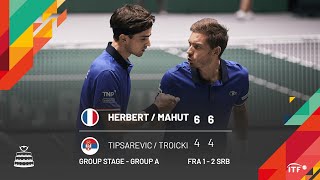 Herbert amp Mahut v Troicki amp Tipsarevic  FRANCE v SERBIA Match 2 Highlights Doubles Group A [upl. by Ahsaz]