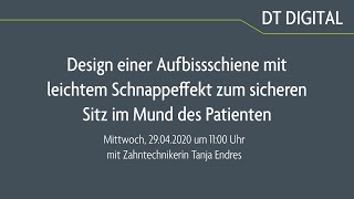 Design einer Aufbissschiene mit leichtem Schnappeffekt zum sicheren Sitz im Mund des Patienten [upl. by Mott]