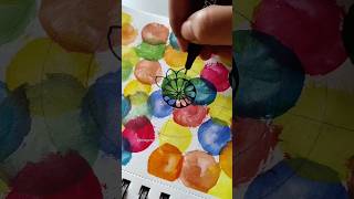 Mandala on a colourful background step by step  mandala art watercolour therapeutic mandalas [upl. by Jobi]