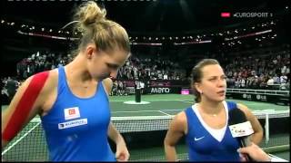 Karolina Pliskova amp Barbora Strycova Interview FINAL HD Fed CUP Prague 2015 [upl. by Iclehc576]