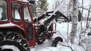 Volvo BM buster 400 plowing snow Sweden [upl. by Dlaniger]