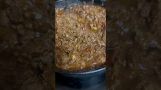 Venison chili NO BEANS and homemade cornbread Good eats [upl. by Sihtam]