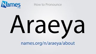 How to Pronounce Araeya [upl. by Nina]