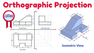 Orthographic Projection from isometric view in Engineering drawing [upl. by Elleon853]