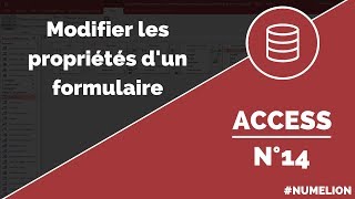 Tutoriel et cours Access n° 14  Modifier les propriétés dun formulaire [upl. by Repard]