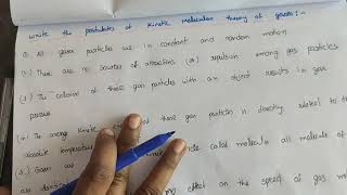 class 11Postulates of kinetic molecular theory of gas explanations in Telugu [upl. by Ly375]