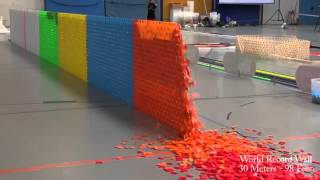 128000 Dominoes Falling into past a journey around the world 2 Guinness World Records YouTub [upl. by Rosol179]