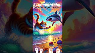 aicat cat ai shorts Shark Attack Part 2 🦈 Cat Rescues Kitten from Shark Shallow Waters [upl. by Glanville]