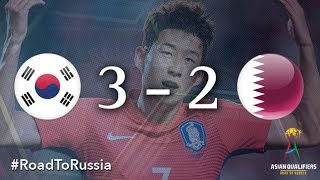 Korea Republic vs Qatar Asian Qualifiers  Road to Russia [upl. by Hennessey476]