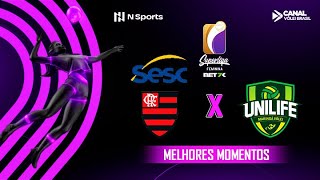 SESC FLAMENGO 3 X 0 UNILIFE MARINGÁ  COMPACTO  SUPERLIGA FEMININA 202324 [upl. by Garwin]