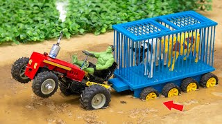 DIY Tractor Truck With Trailer To Pickup Cows science project Diy Tractor cows video SunFarming [upl. by Atsejam]