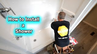 How to Install a Shower  Fiberglass Unit [upl. by Martineau]